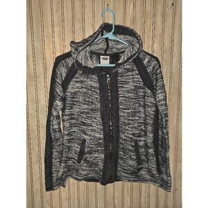 Harley Davidson Women's Full Zip Charcoal Marled Embroidered Knit Sweater Small